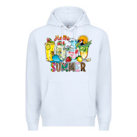 White hello summer drink Premium Hoodie - CowhideDigitalArt