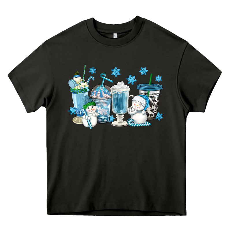 Winter Snowman Coffee Cups Heavy Core Tee by texasbilliewilder | Teevron
