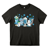 Asphalt winter snowman coffee cups Heavy Core Tee - texasbilliewilder