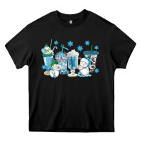 Black winter snowman coffee cups Heavy Core Tee - texasbilliewilder