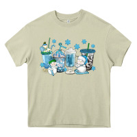 Mossy winter snowman coffee cups Heavy Core Tee - texasbilliewilder
