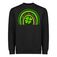Black St. Patrick's Day Shamrock Rainbow Heavyweight Sweatshirt - Artiststas