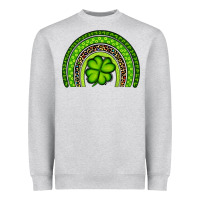 Heather Grey St. Patrick's Day Shamrock Rainbow Heavyweight Sweatshirt - Artiststas