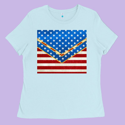 Glitter American Flag Ladies Tee Designed By Tumblerdesignbyshophia