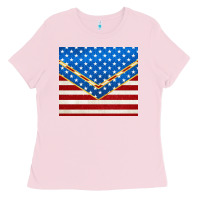Bubblegum Pink glitter american flag Ladies Tee - TumblerDesignByShophia