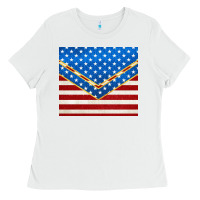 White glitter american flag Ladies Tee - TumblerDesignByShophia