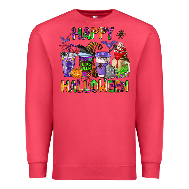 Happy Halloween Coffee Cups Premium Sweatshirt by AdoDesignShop | Teevron