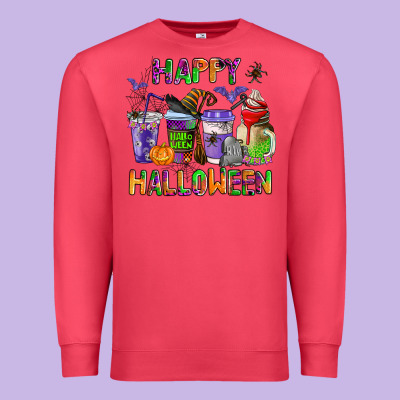 Happy Halloween Coffee Cups Premium Sweatshirt Designed By Adodesignshop