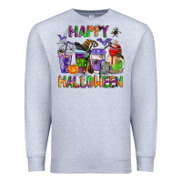 Heather Grey happy halloween coffee cups Premium Sweatshirt - AdoDesignShop