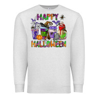 Oatmeal Heather happy halloween coffee cups Premium Sweatshirt - AdoDesignShop