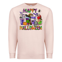 Pale Pink happy halloween coffee cups Premium Sweatshirt - AdoDesignShop