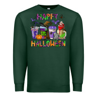 Sports Green happy halloween coffee cups Premium Sweatshirt - AdoDesignShop