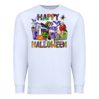 White happy halloween coffee cups Premium Sweatshirt - AdoDesignShop