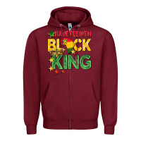Burgundy juneteenth black king Zipper Hoodie - BarkalooDesign