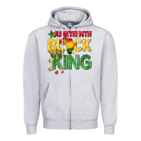 Heather Grey juneteenth black king Zipper Hoodie - BarkalooDesign