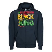 Navy juneteenth black king Zipper Hoodie - BarkalooDesign