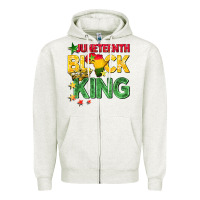Oatmeal Heather juneteenth black king Zipper Hoodie - BarkalooDesign