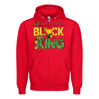 Red juneteenth black king Zipper Hoodie - BarkalooDesign