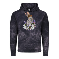 Cloud Black Easter Day Flowers bunny Vintage Hoodie - OliviaCreatesArt