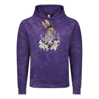 Cloud Purple Easter Day Flowers bunny Vintage Hoodie - OliviaCreatesArt