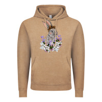 Vintage Coffee Easter Day Flowers bunny Vintage Hoodie - OliviaCreatesArt