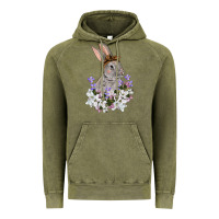 Vintage Olive Easter Day Flowers bunny Vintage Hoodie - OliviaCreatesArt