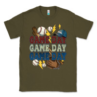 Army Green Game Day lightning bolt Baseball Classic Tee - HowdyJamesFarm