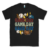 Black Game Day lightning bolt Baseball Classic Tee - HowdyJamesFarm