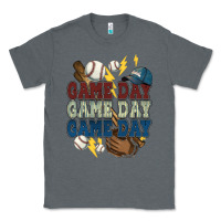 Charcoal Heather Game Day lightning bolt Baseball Classic Tee - HowdyJamesFarm