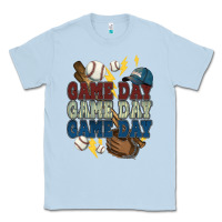 Dusty Blue Game Day lightning bolt Baseball Classic Tee - HowdyJamesFarm