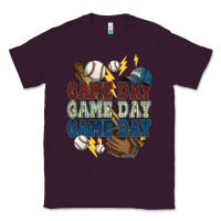 Plum Game Day lightning bolt Baseball Classic Tee - HowdyJamesFarm