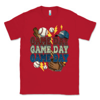 Red Game Day lightning bolt Baseball Classic Tee - HowdyJamesFarm