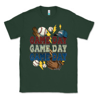 Sports Green Game Day lightning bolt Baseball Classic Tee - HowdyJamesFarm