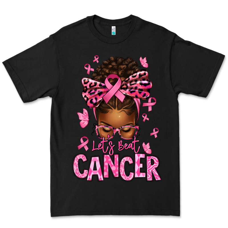 Lets Beat Cancer Afro Messy Bun Premium Tee by texasbilliewilder | Teevron