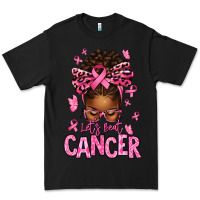 Black lets beat cancer afro messy bun Premium Tee - texasbilliewilder
