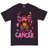 Plum lets beat cancer afro messy bun Premium Tee - texasbilliewilder