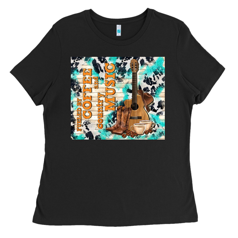 Fueled By Coffee And Country Music Ladies Tee by TumblerDesignByShophia | Teevron