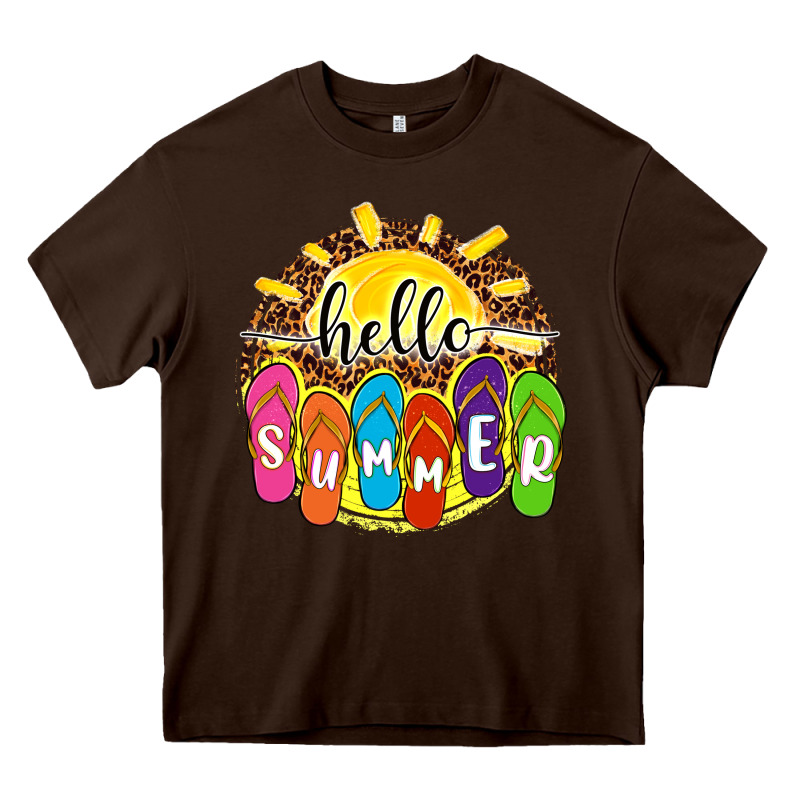 Hello Summer With Flip Flops Heavy Core Tee by NancyCooperArtShop | Teevron