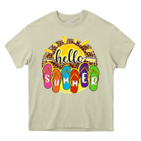 Mossy hello summer with flip flops Heavy Core Tee - NancyCooperArtShop