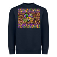 Navy mardi gras fleur de lis hearts leopard glitter Heavyweight Sweatshirt - Artiststas