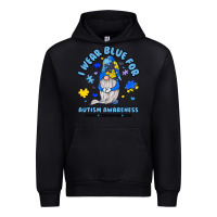 Black i wear blue for autism awareness Urban Hoodie - JahusDesignShop