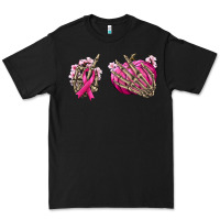 Black Breast Cancer skeleton hands Premium Tee - NancyCooperArtShop