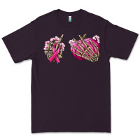 Plum Breast Cancer skeleton hands Premium Tee - NancyCooperArtShop