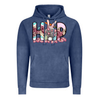 Vintage Denim Easter Day Hop bunny Vintage Hoodie - OliviaCreatesArt