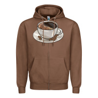 Chestnut coffee  americano Zipper Hoodie - BarkalooDesign