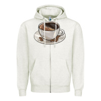Oatmeal Heather coffee  americano Zipper Hoodie - BarkalooDesign