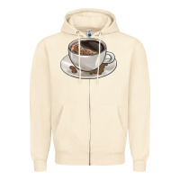 Sandshell coffee  americano Zipper Hoodie - BarkalooDesign