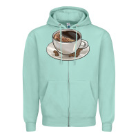 Seafoam coffee  americano Zipper Hoodie - BarkalooDesign