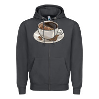 Smoke coffee  americano Zipper Hoodie - BarkalooDesign