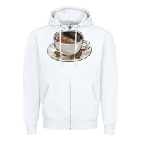 White coffee  americano Zipper Hoodie - BarkalooDesign